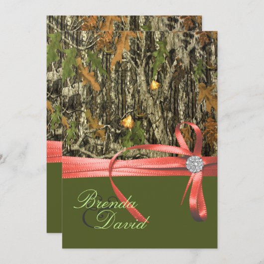 Chasse au Faire-part de mariage Camo (Devant / Derrière)