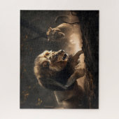 Chasse Au Lion Et À La Lionne Ensemble Puzzle Jigs (Vertical)