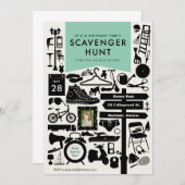 Chasse au Scavenger Invitation de fête d'anniversa (Devant / Derrière)