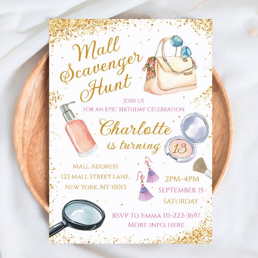 Chasse au trésor de centre commercial Invitation p