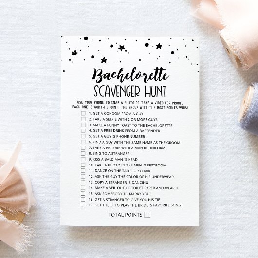 Chasse au trésor Hen Party - Carte de jeu modifiab