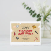 Chasse au trésor Invitation de fête d'anniversaire (Debout devant)