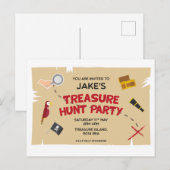 Chasse au trésor Invitation de fête d'anniversaire (Devant / Derrière)