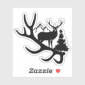 Chasse au wapiti de cerf en plein air Sticker déco (Feuille)