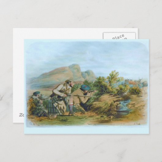 Chasse aux cerfs dans les Highlands écossais Carte (Devant / Derrière)