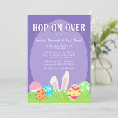 Chasse aux oeufs de lapin de Pâques et invitation  (Debout devant)