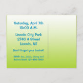 Chasse aux oeufs de Pâques Carte postale Invitatio (Dos)