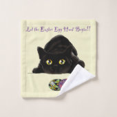 Chasse aux oeufs de Pâques Chat amusant (Gant de toilette)
