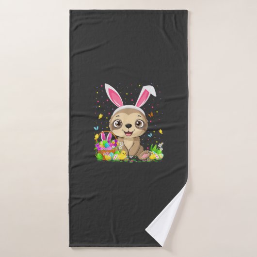 Chasse aux œufs de Pâques de paresseux mignon Lapi (Serviette de bain)
