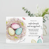 Chasse aux oeufs de Pâques Invitation Brunch Fête  (Debout devant)