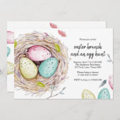 Chasse aux oeufs de Pâques Invitation Brunch Fête  (Devant / Derrière)
