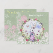 Chasse aux œufs de Pâques Invitations de lapin de (Devant / Derrière)