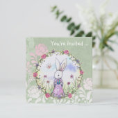 Chasse aux œufs de Pâques Invitations de lapin de (Debout devant)