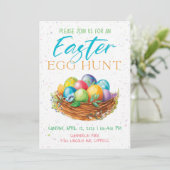 Chasse aux oeufs de Pâques Invitations de vacances (Debout devant)