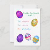 Chasse aux oeufs de Pâques pourpre avec invitation (Dos)