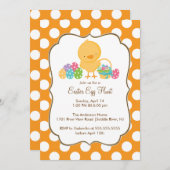 Chasse aux oeufs de poulet de Pâques Invitation à  (Devant / Derrière)