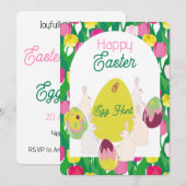 Chasse aux œufs. Invitation (Devant / Derrière)