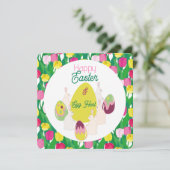 Chasse aux oeufs. Invitation (Debout devant)