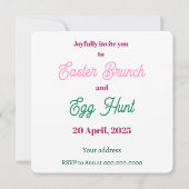 Chasse aux oeufs. Invitation (Dos)