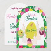 Chasse aux œufs. Invitation (Devant / Derrière)