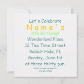 Chasse aux papillons ~ Invitation (Dos)