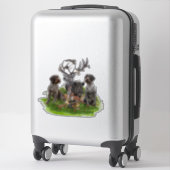 Chasse avec Sticker Pointer À poils durs allemand (Sur valise)