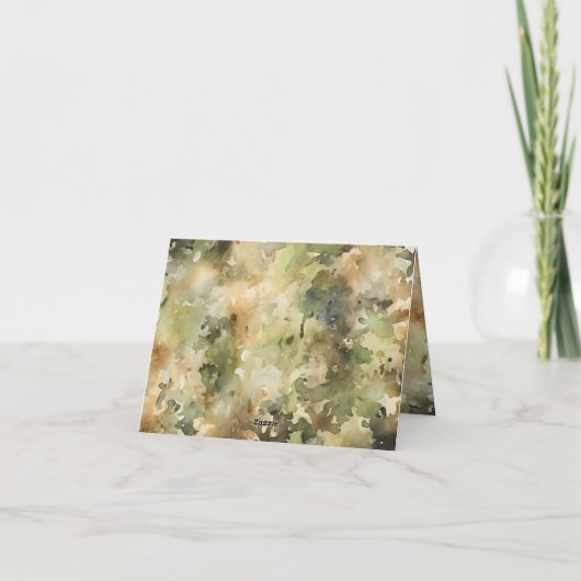 Chasse Baby shower Camo Merci note (Dos)