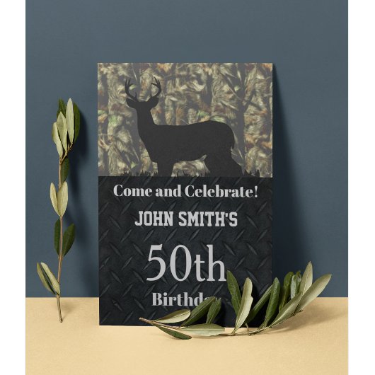 Chasse Camo Anniversaire Fête Invitations hommes