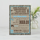 Chasse Camo Baby Boy Shower Invitations Blue Trac (Debout devant)