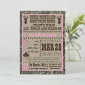 Chasse Camo bébé fille douche Invitations (Debout devant)