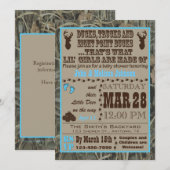 Chasse Camo bébé garçon douche Invitations fille (Devant / Derrière)