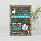 Chasse Camo Boy Baby shower Buck Invitation (Debout devant)