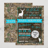 Chasse Camo Boy Baby shower Buck Invitation (Devant / Derrière)
