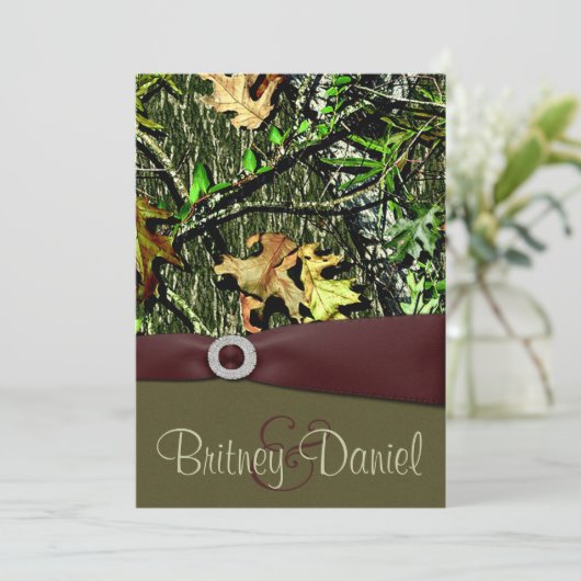Chasse Camo Mariage Invitations (Debout devant)
