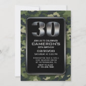 Chasse Camo Militaire 30e anniversaire Invitation (Devant)