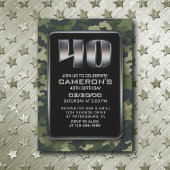 Chasse Camo Militaire 40e anniversaire Invitation