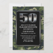 Chasse Camo Militaire 50e anniversaire Invitation (Devant)