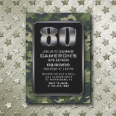 Chasse Camo Militaire 80e anniversaire Invitation