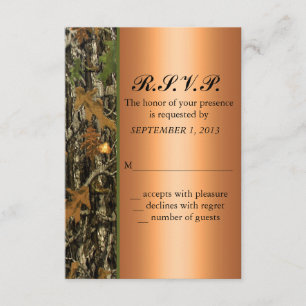 Chasse Camo Wedding Invitation RSVP