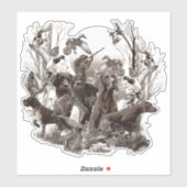 Chasse chiens Sticker (Feuille)