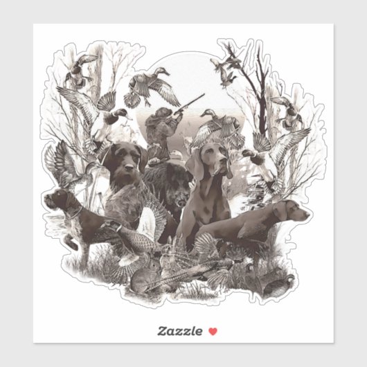 Chasse chiens Sticker (Feuille)