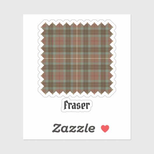 Chasse Clan Fraser Sticker Tartan Patiné (Feuille)