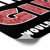 Chasse comme une fille Drôle Chasse Poster noir (Coin)