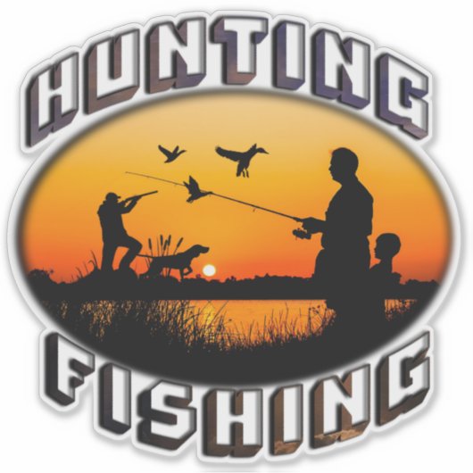 chasse - logo de pêche Sticker (Devant)