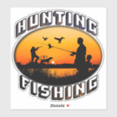 chasse - logo de pêche Sticker (Feuille)