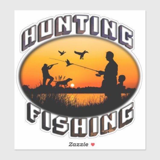 chasse - logo de pêche Sticker (Feuille)