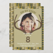 Chasse moderne Camo Deer Invitation d'anniversaire (Devant / Derrière)