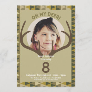 Chasse moderne Camo Deer Invitation d'anniversaire