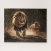 Chasse Partenaires Lion et Lioness Jigsaw Puzzle (Horizontal)