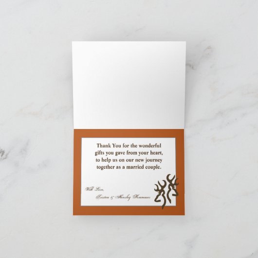 Chasse pliée à la Carte de remerciements Couple De (Intérieur)